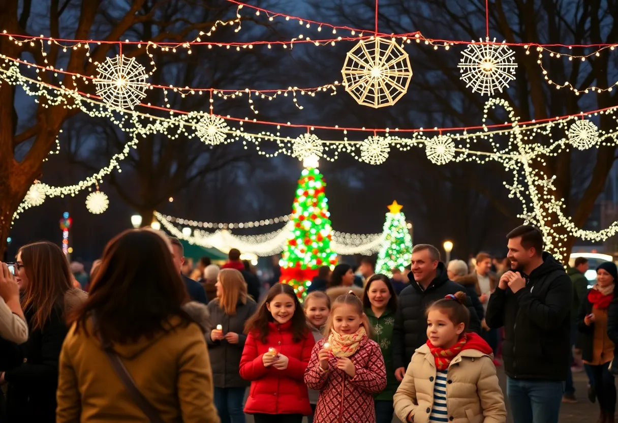 Community celebration during holiday season in Frisco, Texas.