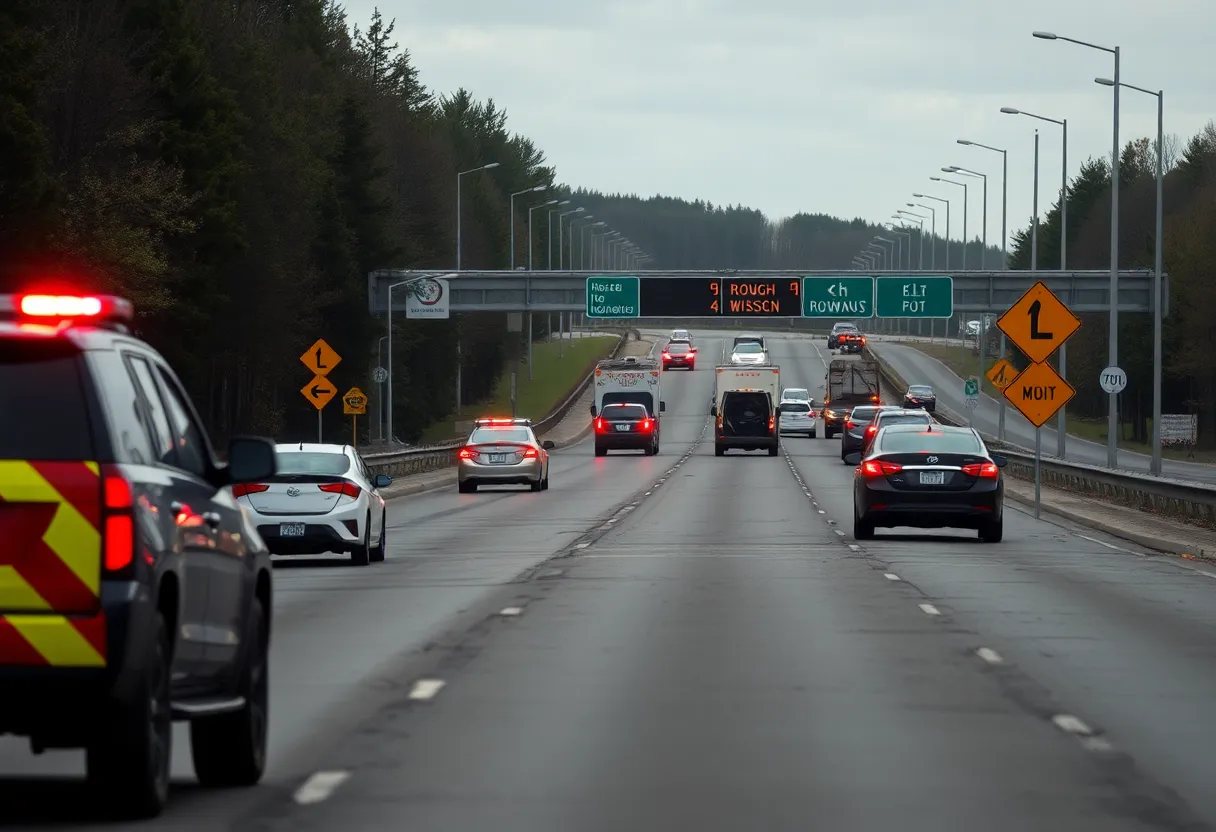 Traffic enforcement scene on the President George Bush Turnpike