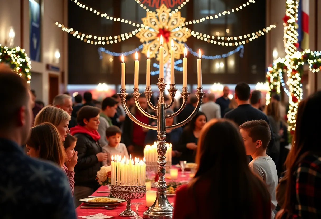 Community gathering for Hanukkah celebrations in Dallas