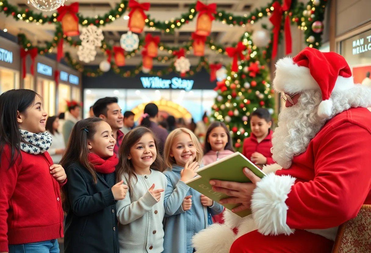 Families enjoying holiday activities at NorthPark Center