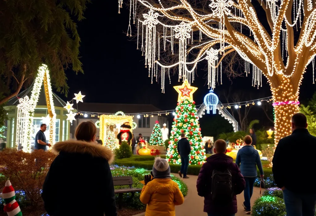 Festive holiday decorations at the Dallas Arboretum