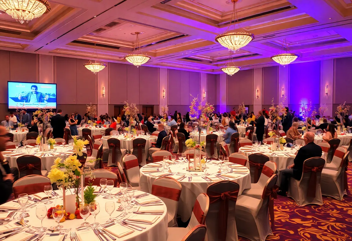 Decorative setup at the Hopkins County Gala supporting healthcare initiatives