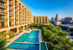 Exterior view of Hotel Dax with rooftop pool and modern design