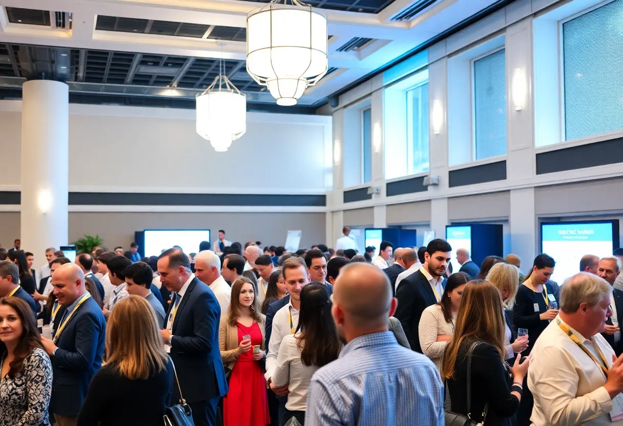 Professionals networking at the Houston Accelerate Event.