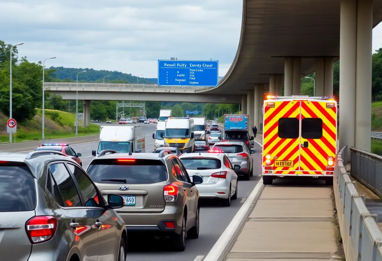 Traffic incident on I-30 causing delays and emergency response near Lake Ray Hubbard.