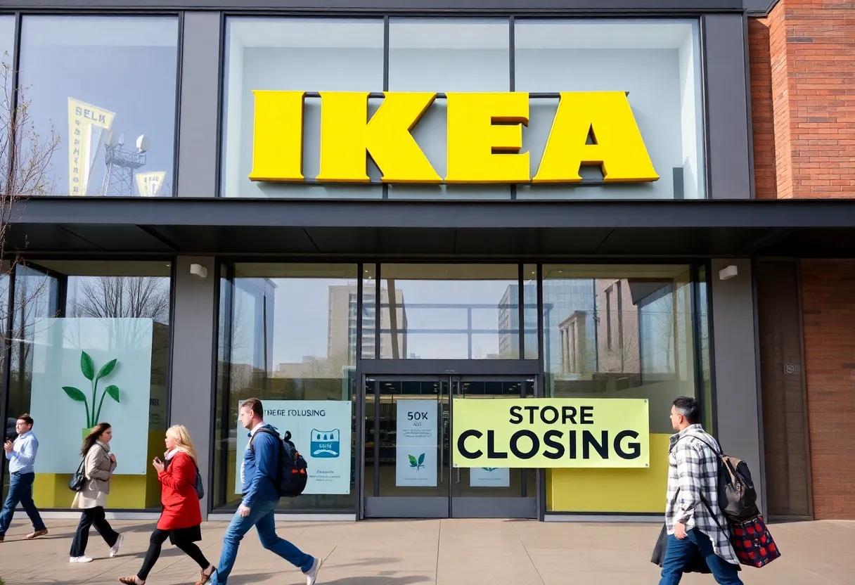 Ikea store in Southlake with a closure sign