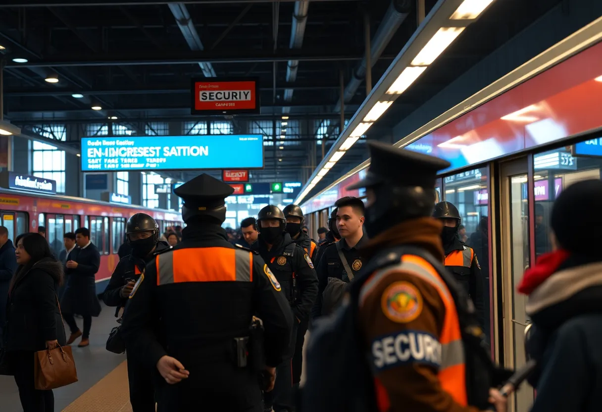 Increased security measures at a DART transit station