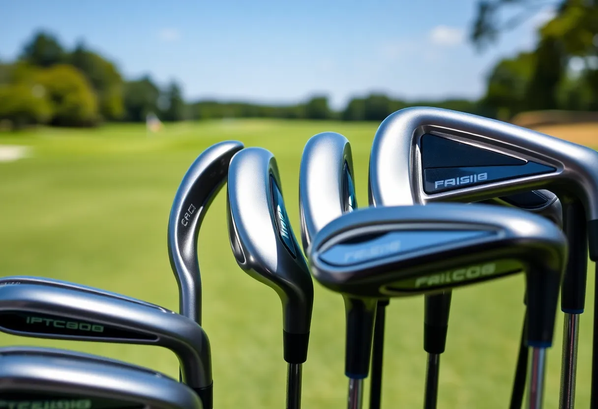 Curved face golf irons demonstrating innovative design
