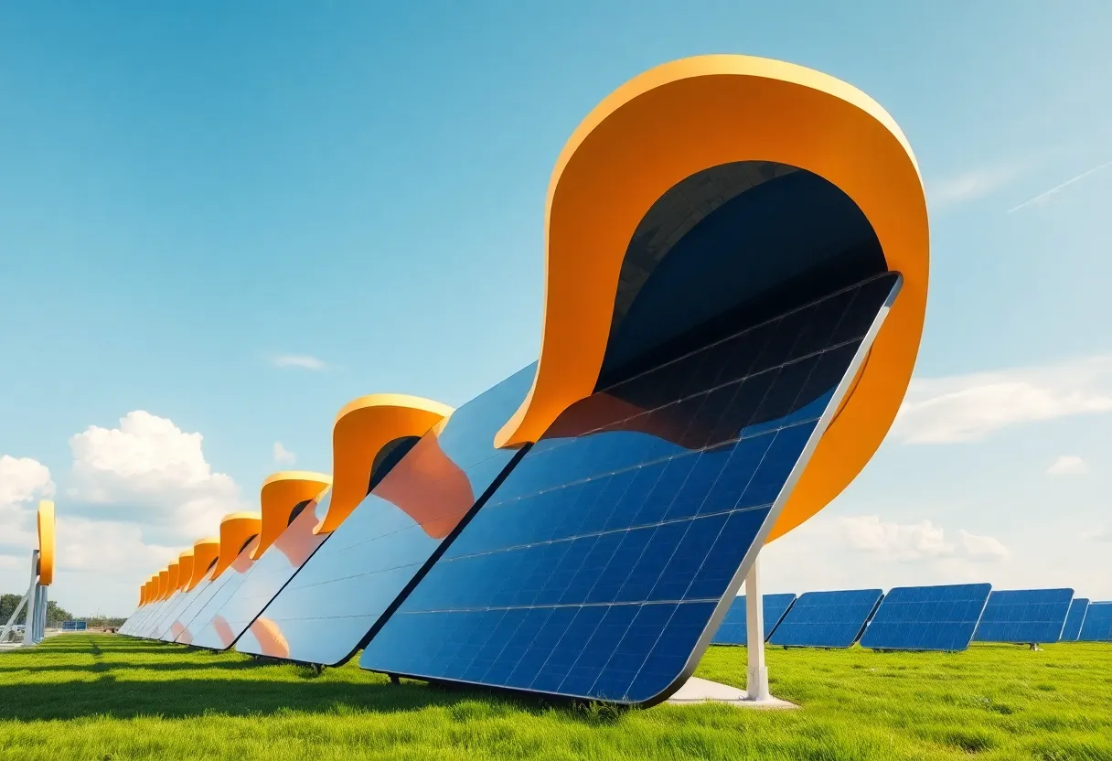 Innovative solar technology panels at Janta Power, Dallas