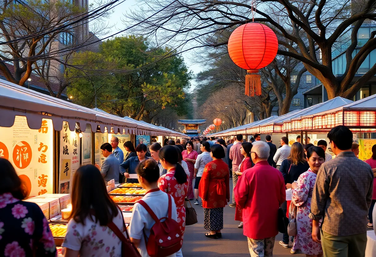 Community members enjoying Japanese cultural festivities in Dallas
