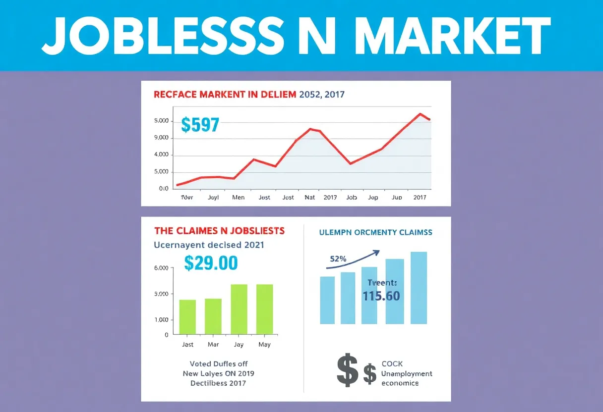 Infographic illustrating jobless claims and labor market trends