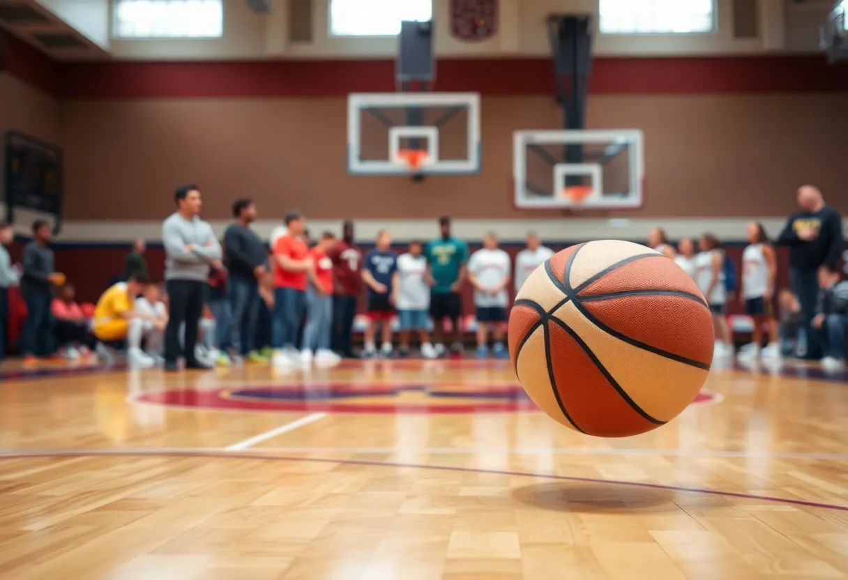 Image of Kearney High School basketball court highlighting sports environment