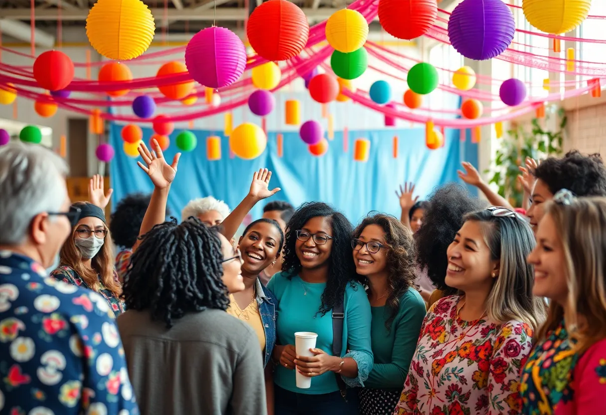 Crowd celebrating at Keller Pride festival