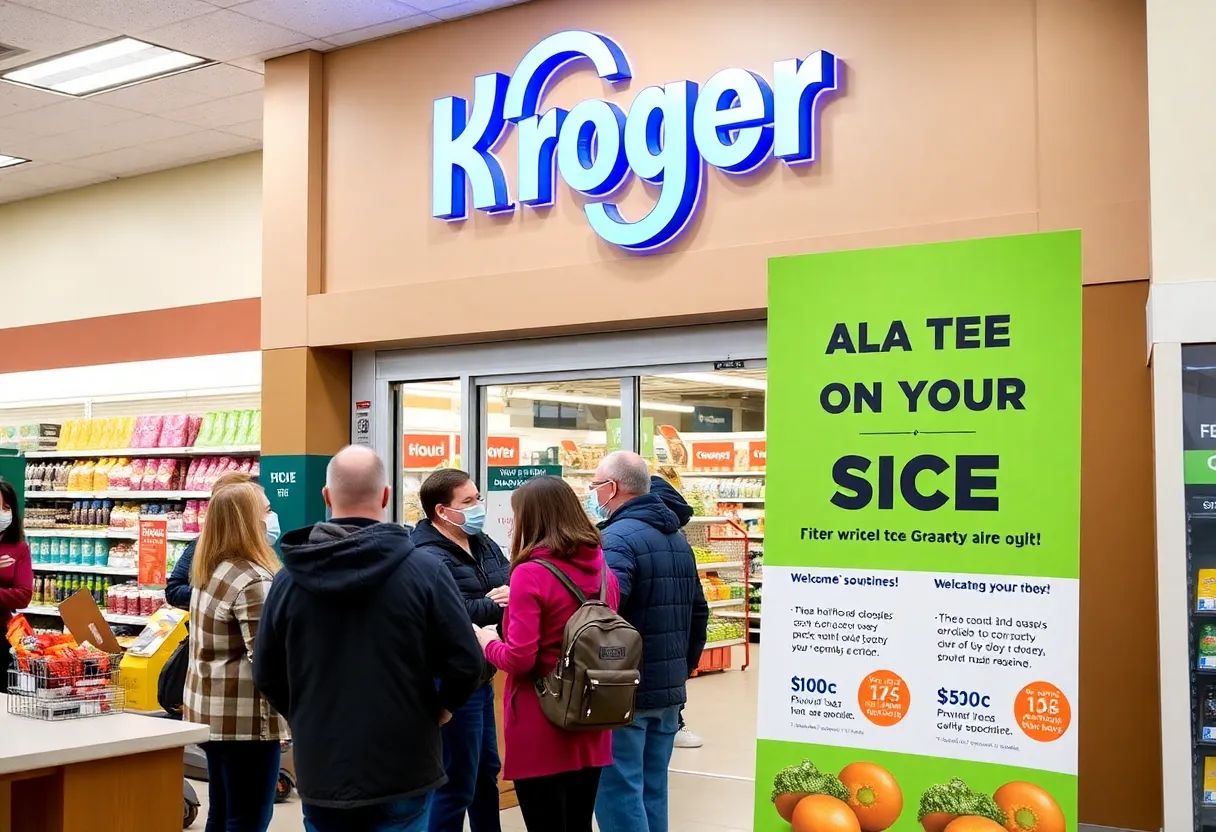 Customers receive flu vaccines at Kroger store during the Vaccination Wellness Day event.