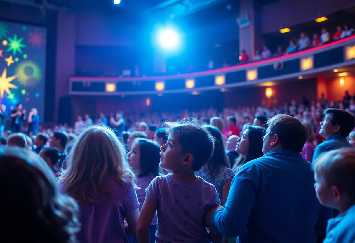 Children enjoying the Laurie Berkner Band concert at the Majestic Theatre
