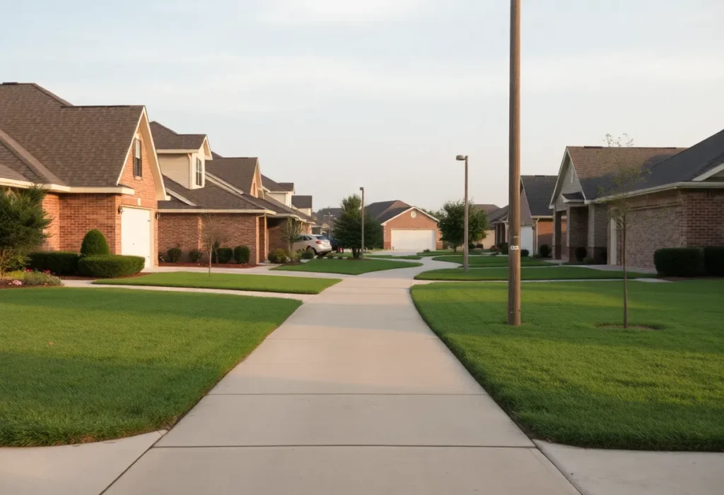 A neighborhood in Lavon, Texas, representing community safety and vigilance.