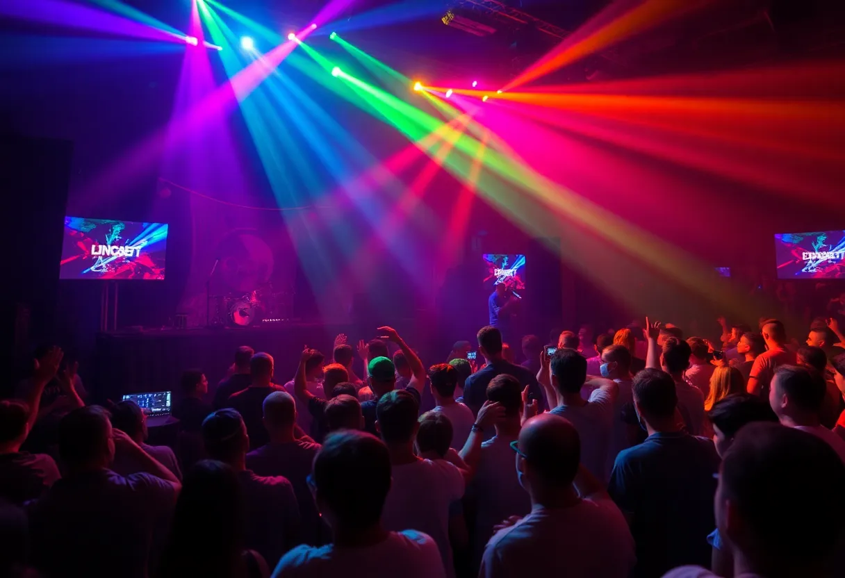 Crowd enjoying electronic music at Lights All Night festival in Dallas