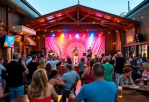 Audience enjoying live music at Uptown Rail Brewery