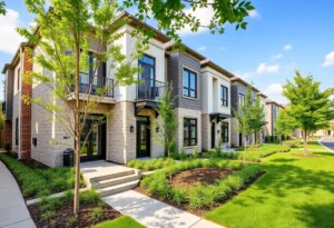 Modern luxury townhomes in Dallas with contemporary design.