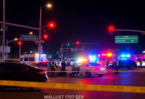 Emergency responders at a vehicle collision site in Dallas