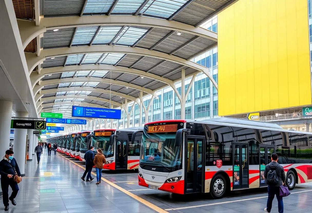 Exterior view of the new Greyhound bus terminal in Northwest Dallas