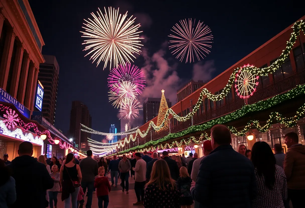 Families celebrating New Year's Eve in Dallas-Fort Worth with fireworks