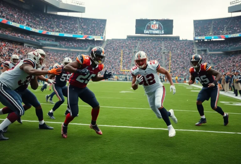 NFL players in action during a playoff game