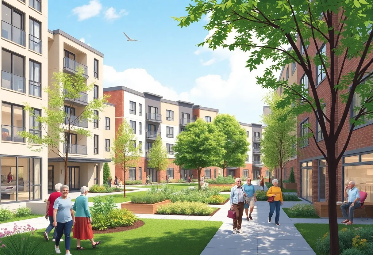 Rendering of the new NHH Ennis senior housing in Houston