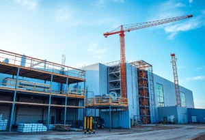 Novartis manufacturing facility construction site in Denton, Texas
