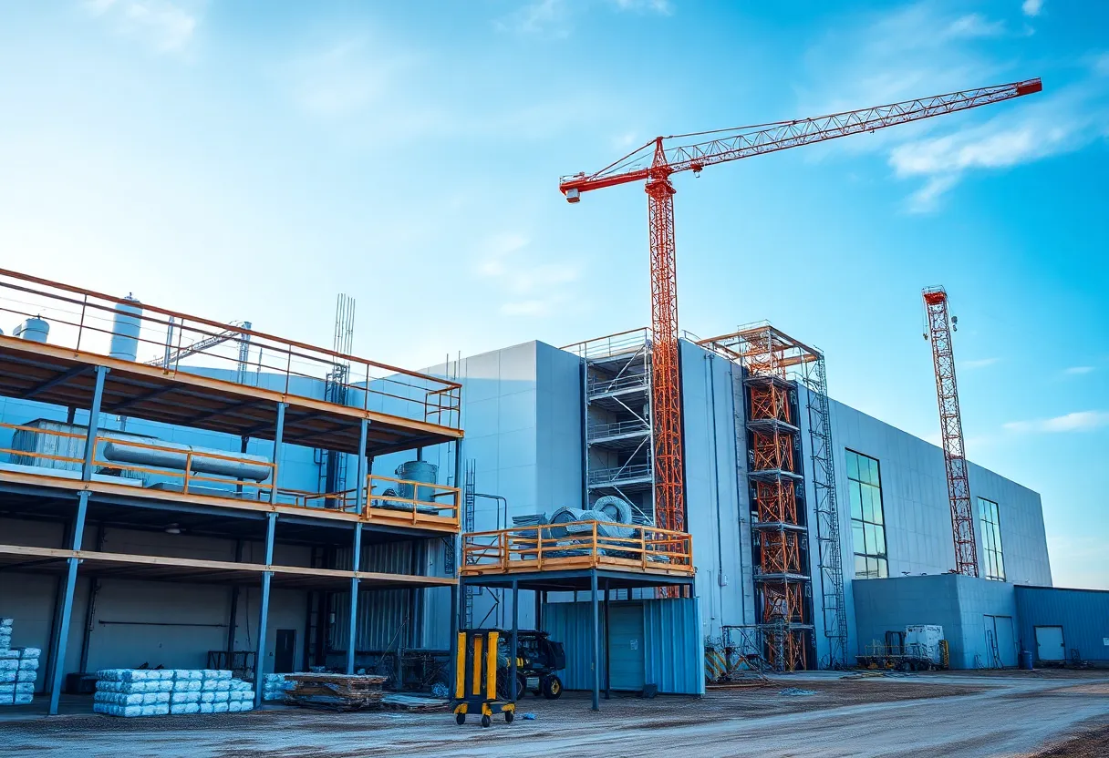 Novartis manufacturing facility construction site in Denton, Texas