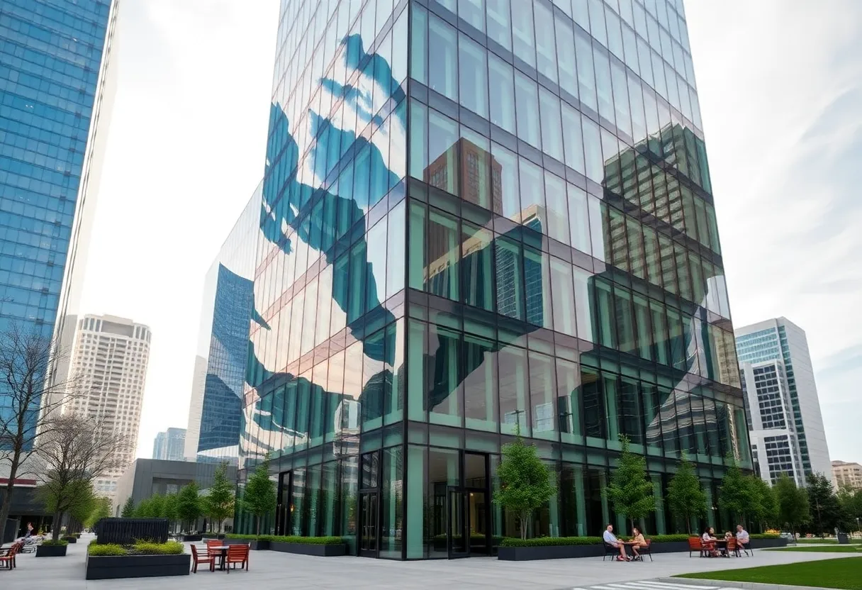 Modern office buildings at Park Lane in Dallas, Texas