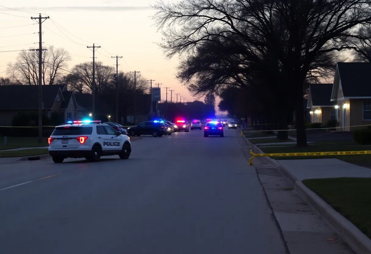 Police investigation scene in Pleasant Grove neighborhood