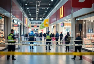 Police investigating the area outside Hulen Mall