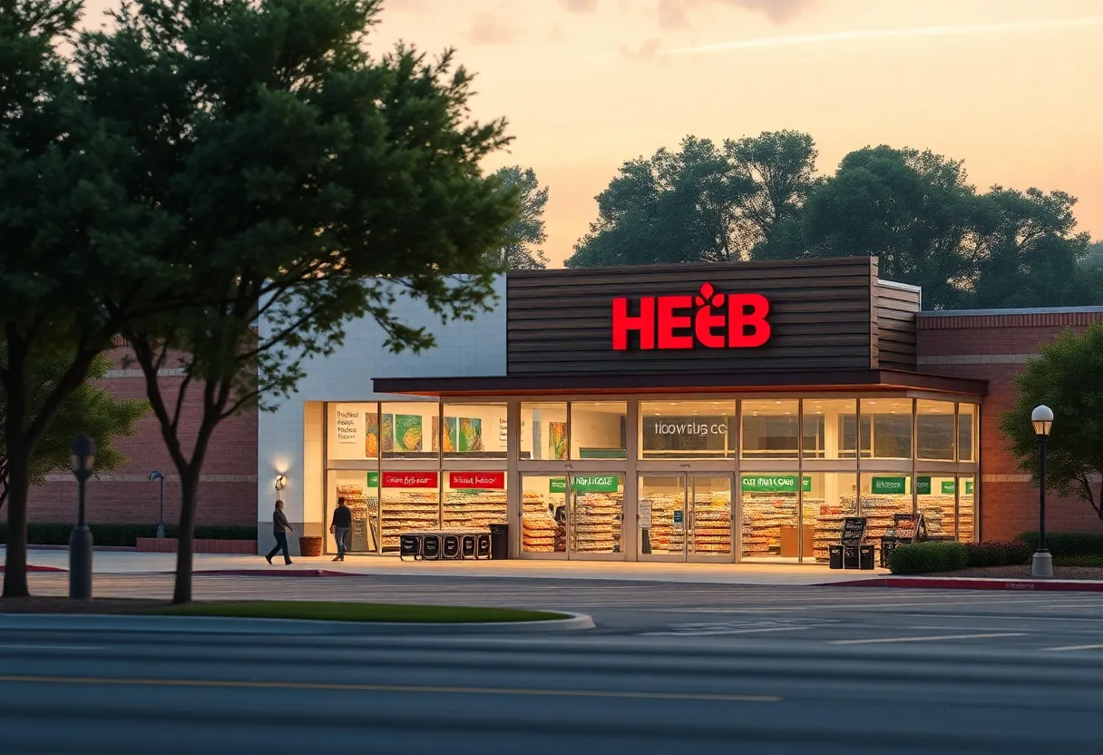 Conceptual design of a new H-E-B grocery store in Argyle, Texas