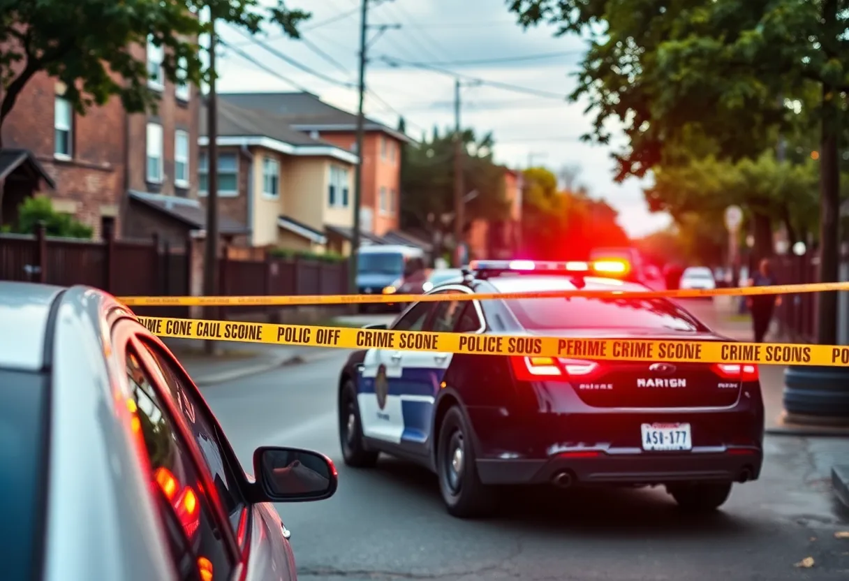 Police investigation at a crime scene in Dallas's Red Bird neighborhood