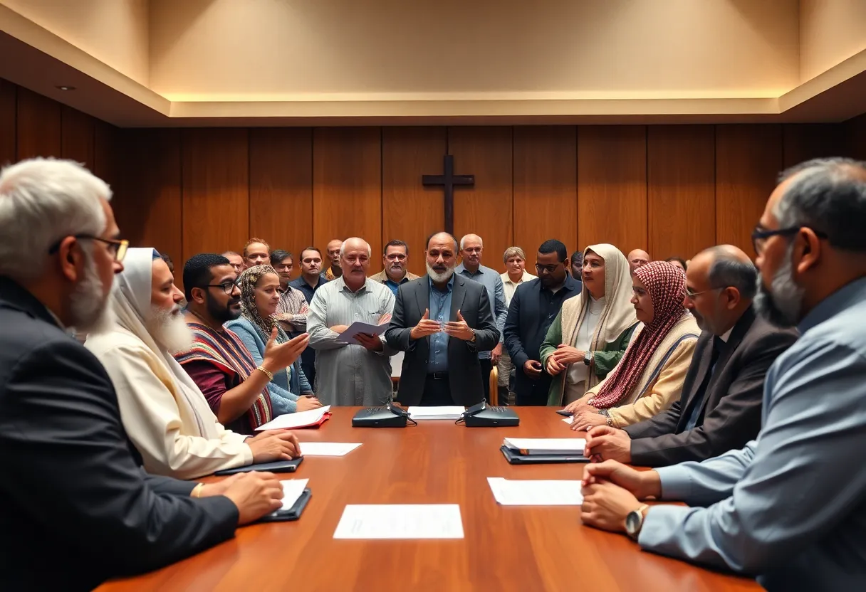 Diverse religious leaders at a discussion about the Johnson Amendment.