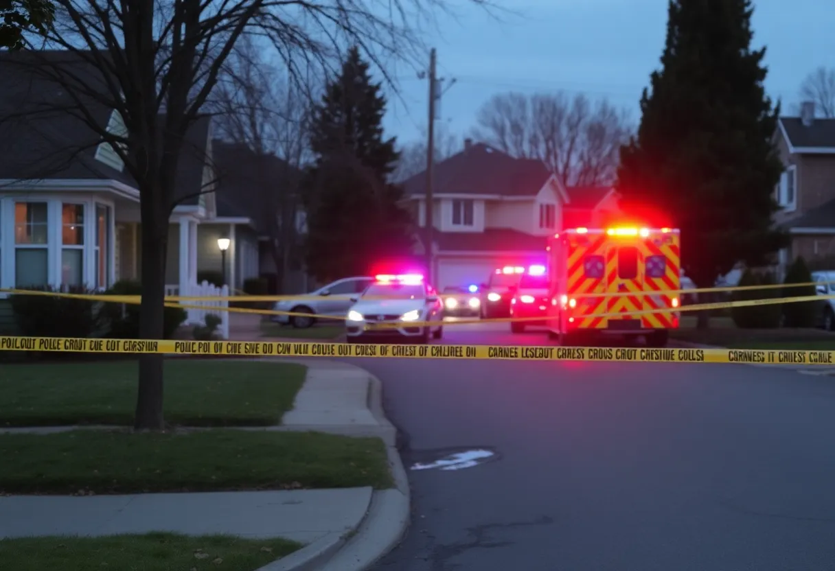Police at a crime scene in Rockwall, Texas, after a domestic shooting.