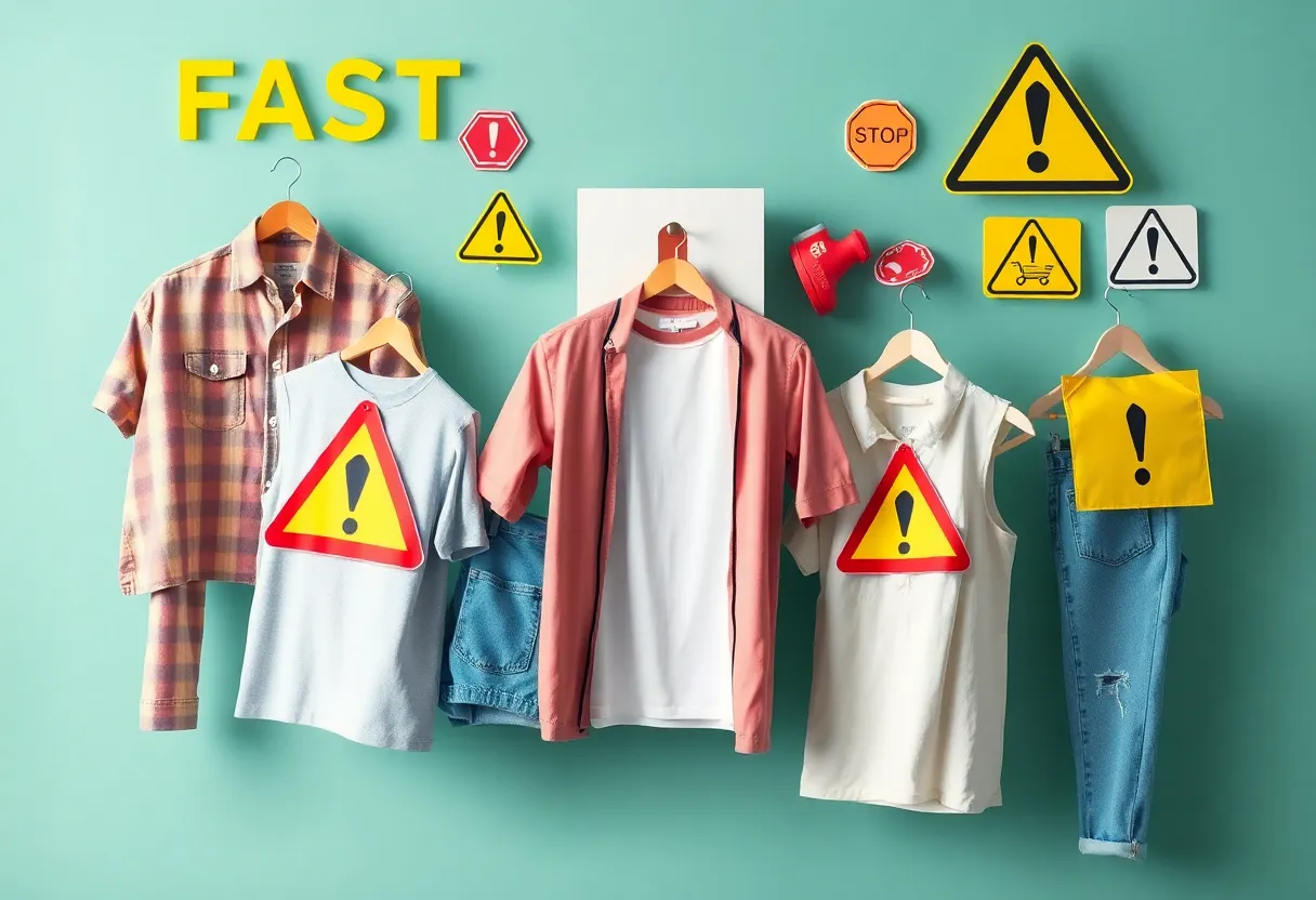 Illustration representing fast fashion and consumer protection.