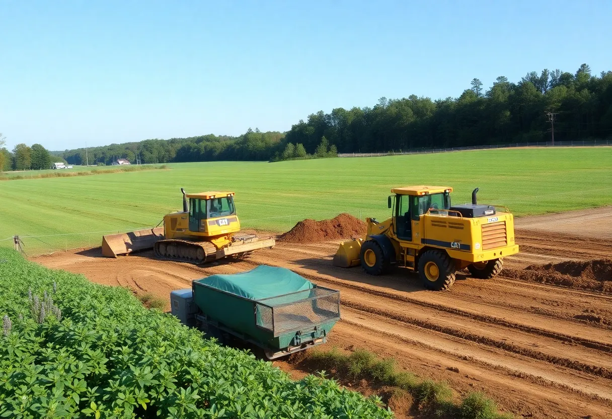 Heavy machinery on a construction site in North Carolina
