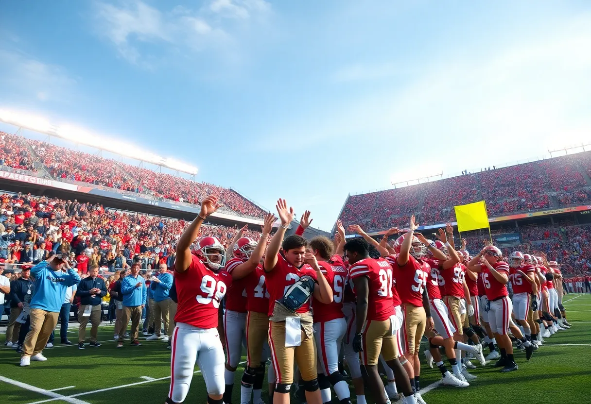 South Oak Cliff Golden Bears celebrating their state championship victory.