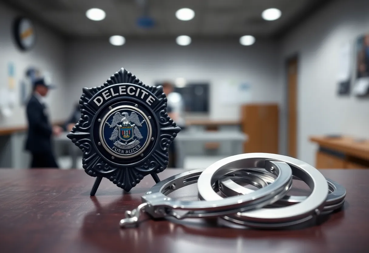 Southlake police badge and handcuffs representing law enforcement issues