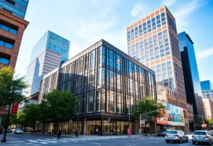 St. Paul Place, a prominent office building in the Arts District of Dallas