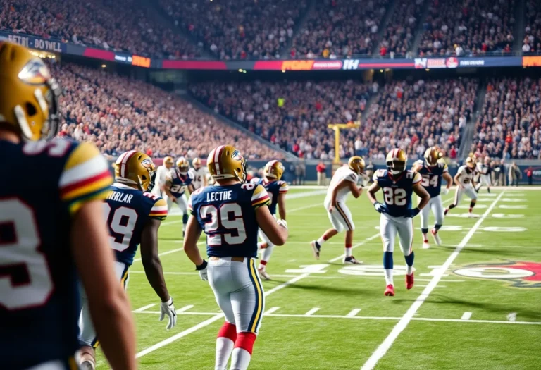 TCU Horned Frogs and USC Trojans players in action during Alamo Bowl 2023