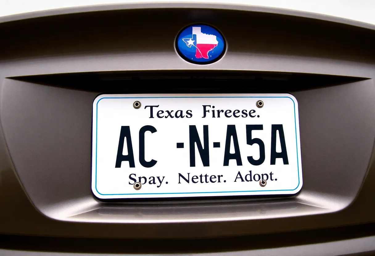 New Texas Animal-Friendly License Plate with slogan