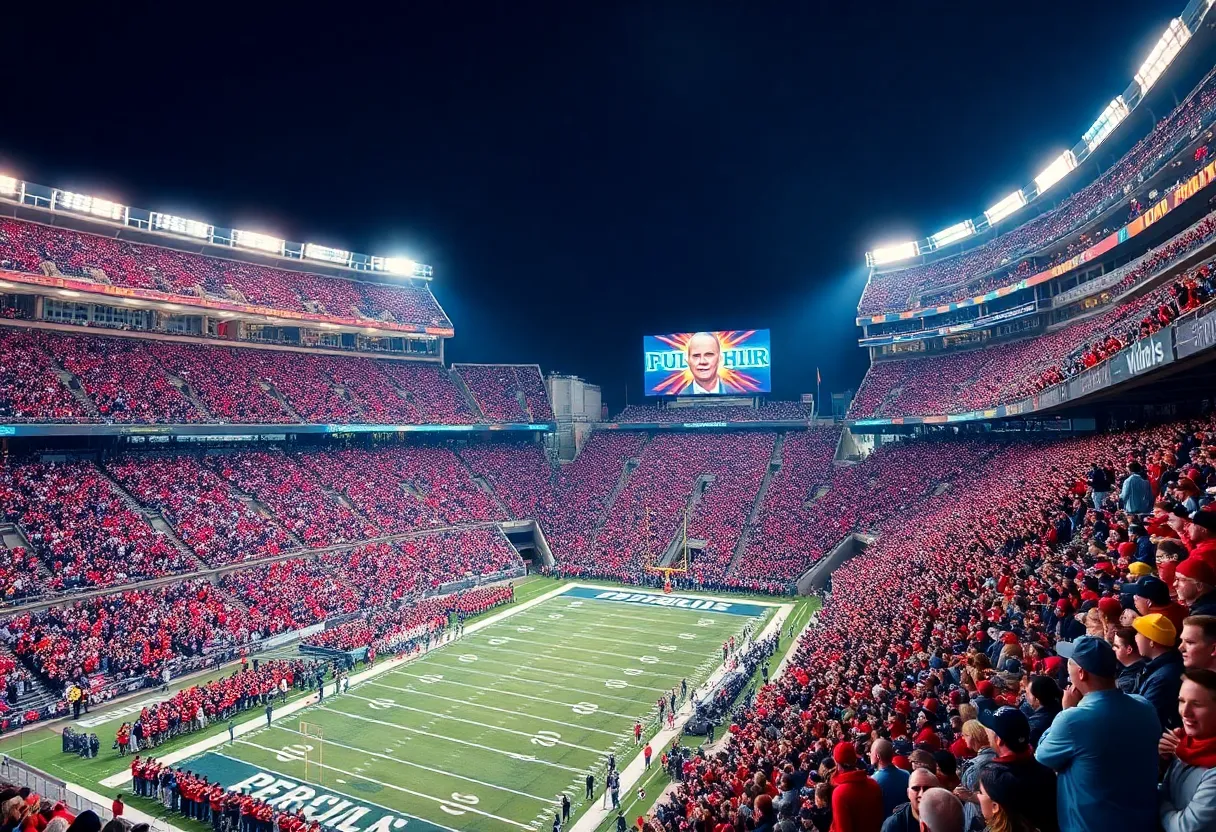 College football fans at a championship game