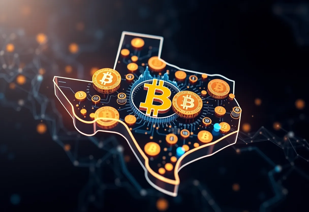 Visual representation of Texas investing in cryptocurrency
