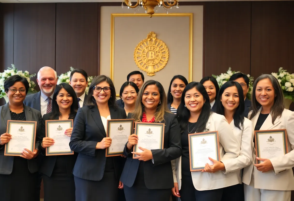 Formal celebration of Texas Law alumni receiving awards.