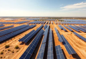 Solar energy panels installed in Texas landscape