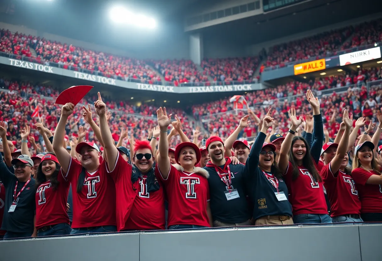 Texas Tech fans in AT&T Stadium during the Big 12 Championship