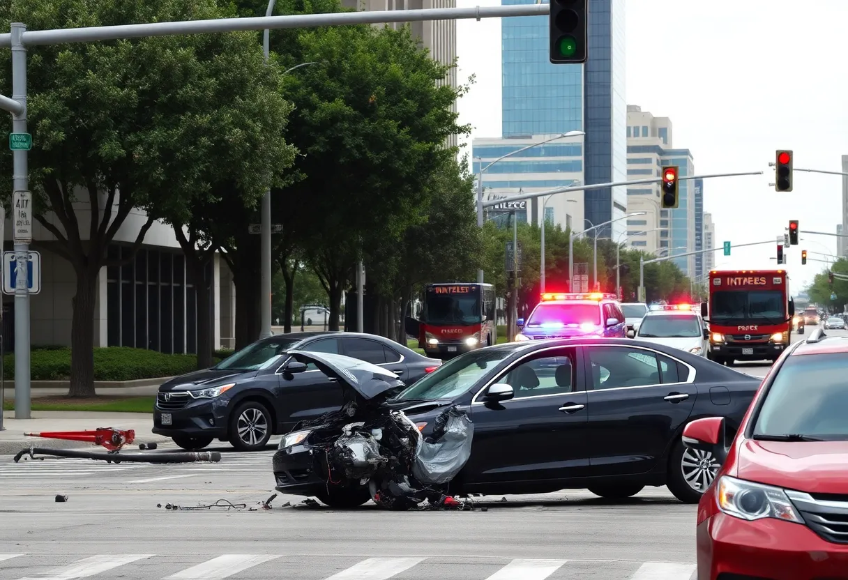 View of Turtle Creek Boulevard intersection after a crash